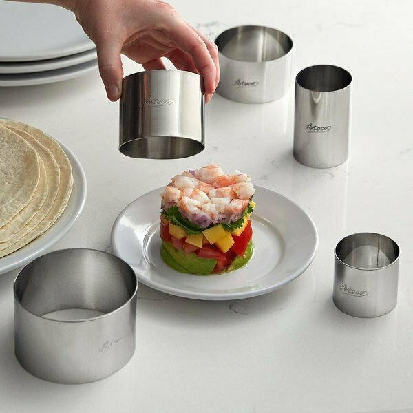 Ateco 5-Piece Stainless Steel Round Ring Mold Set 14449MOLDKT